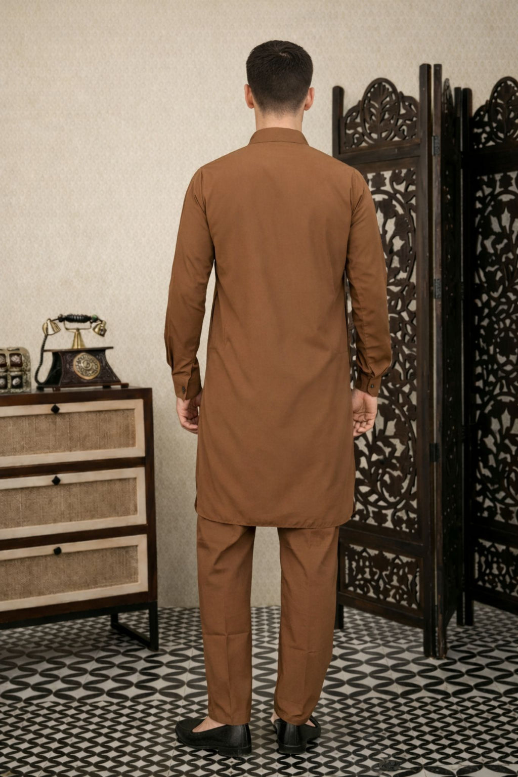 Floral Printed Mandarin Collar Straight Kurta