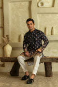 Floral Printed Mandarin Collar Straight Kurta With Pyjamas