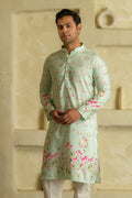 Men Floral Printed Mandarin Collar Straight Kurta