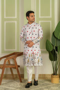 Floral Printed Mandarin Collar Straight Kurta