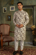 Men Floral Printed Mandarin Collar Kurta