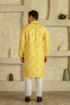 Men Geometric Printed Festive Straight Kurta