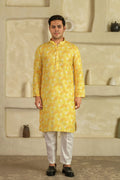 Men Geometric Printed Festive Straight Kurta