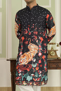 Floral Printed Mandarin Collar Straight Kurta