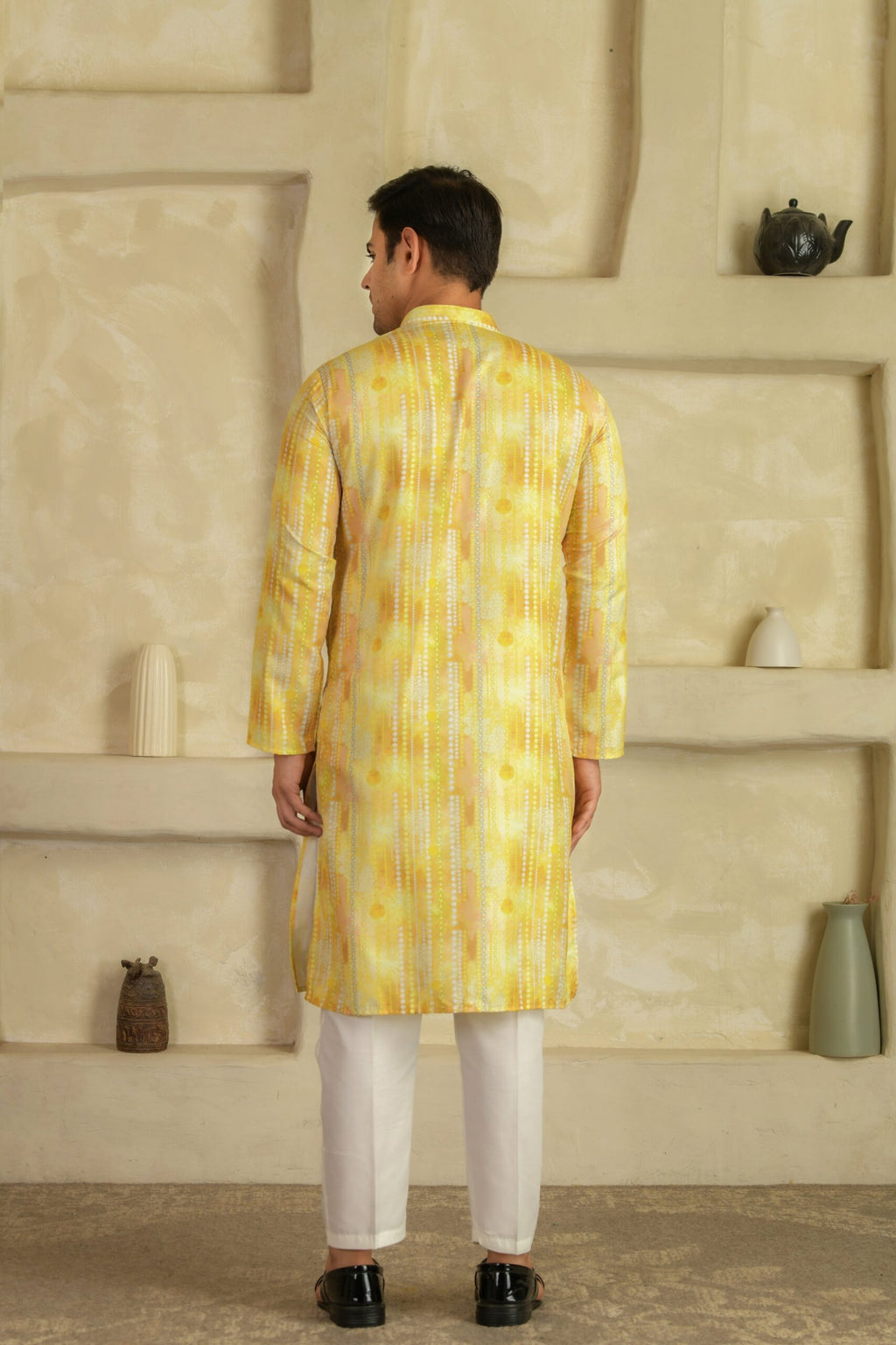 Men Geometric Printed Festive Straight Kurta