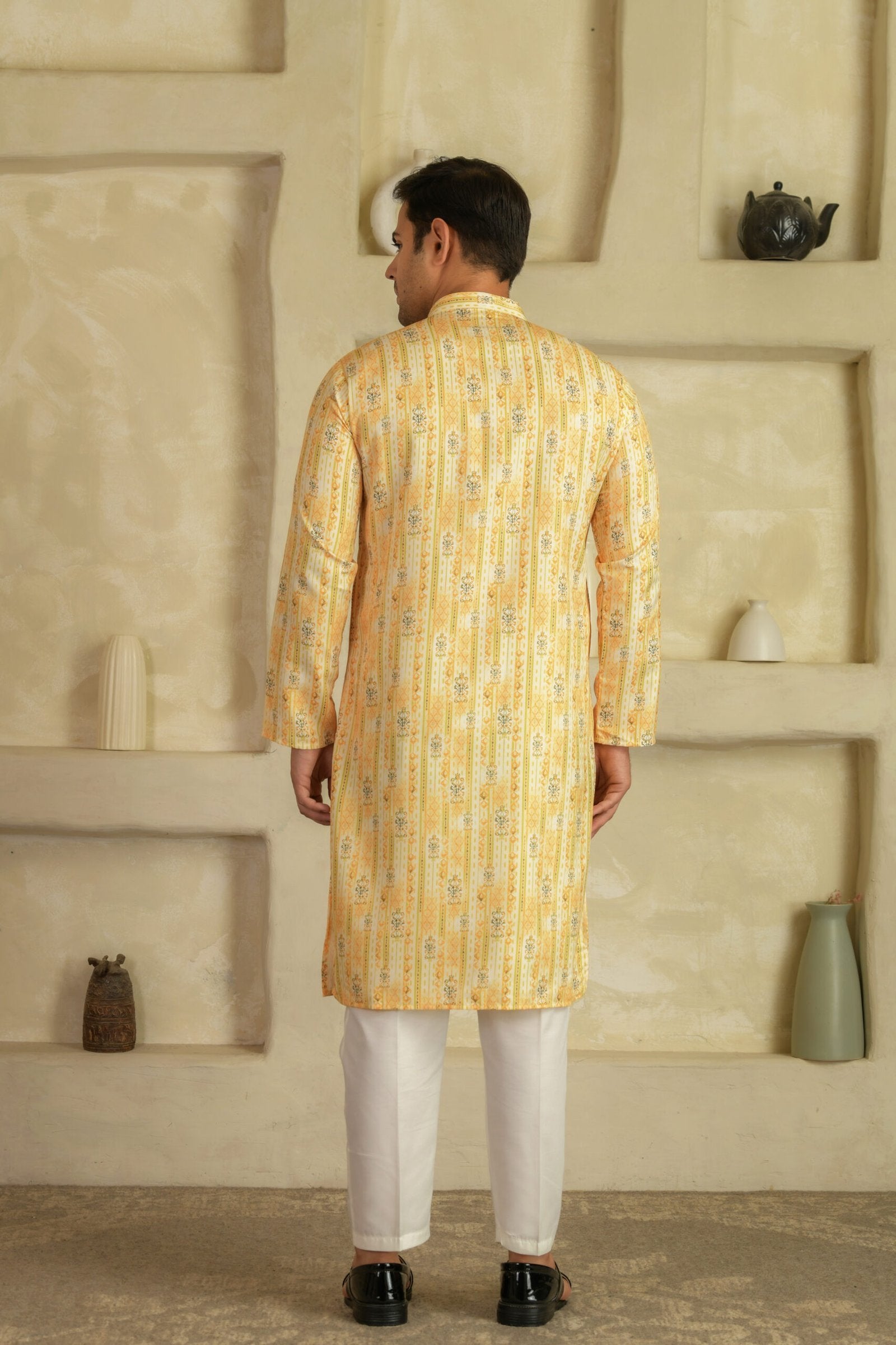 Floral Printed Mandarin Collar Kurta