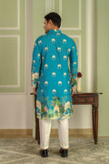 Floral Printed Mandarin Collar Straight Kurta