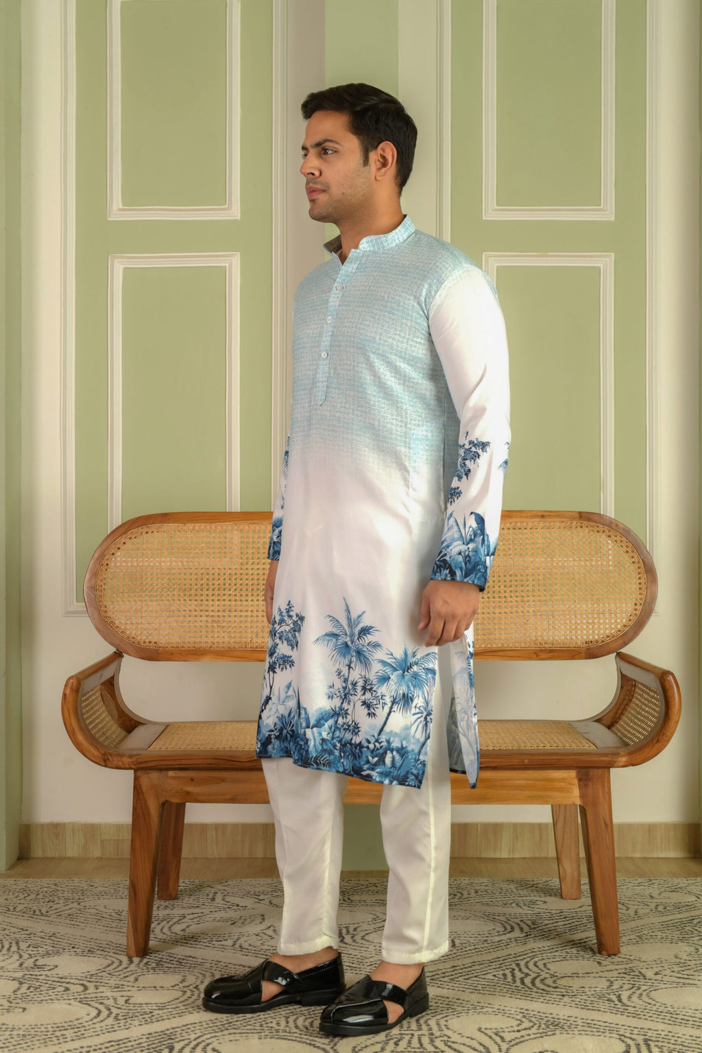 Men Floral Printed Kurta