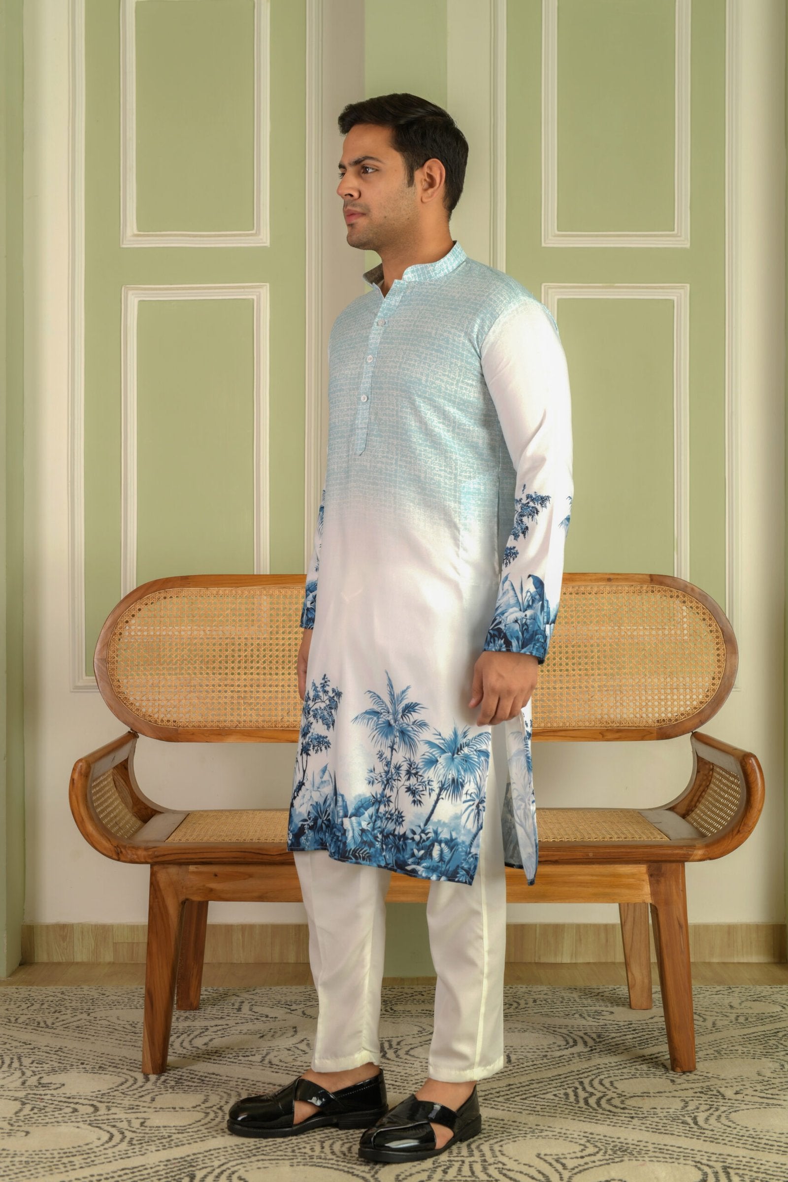 Men Floral Printed Kurta