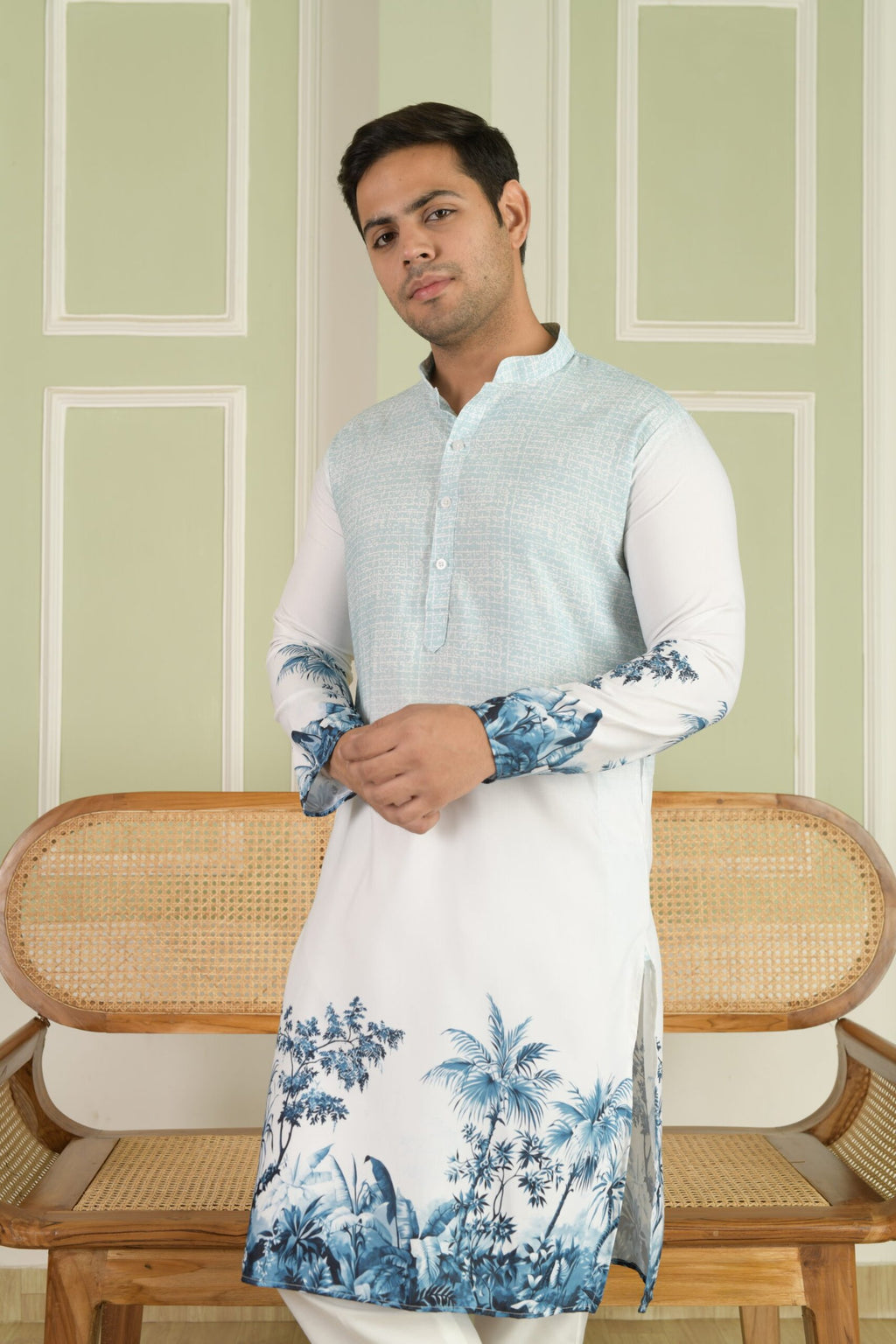 Men Floral Printed Kurta