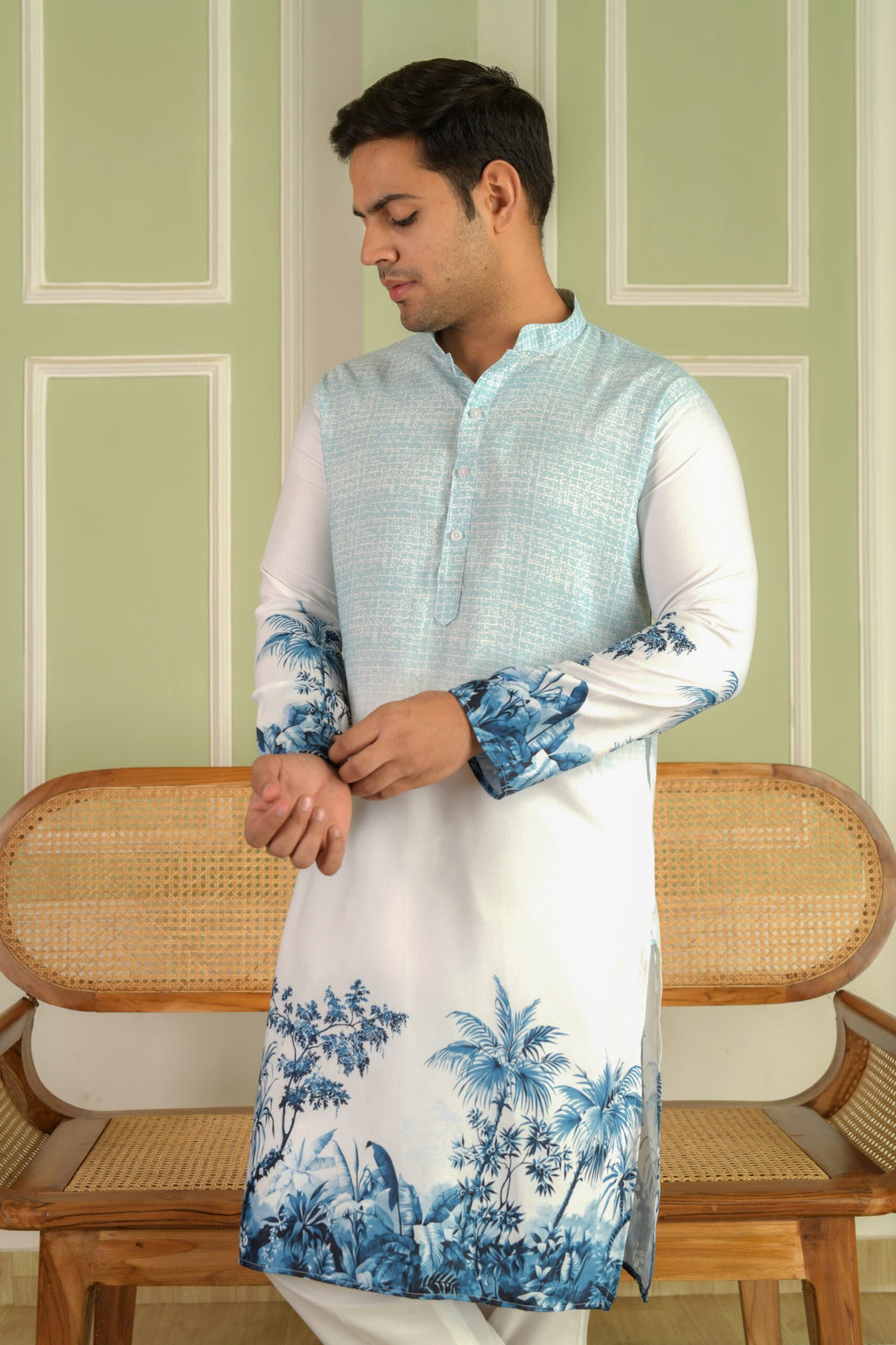 Men Floral Printed Kurta