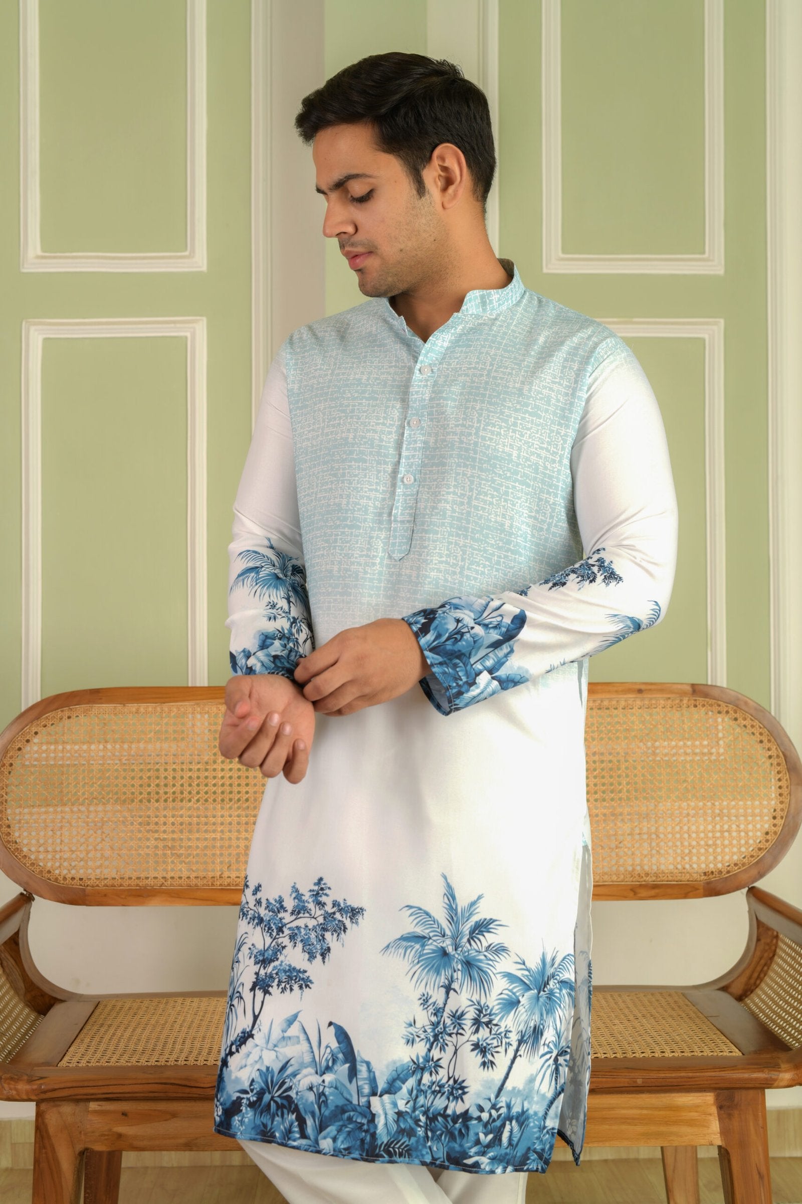 Men Floral Printed Kurta
