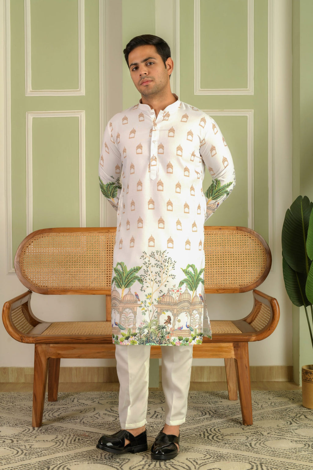 Men Ethnic Motifs Printed Straight Kurta