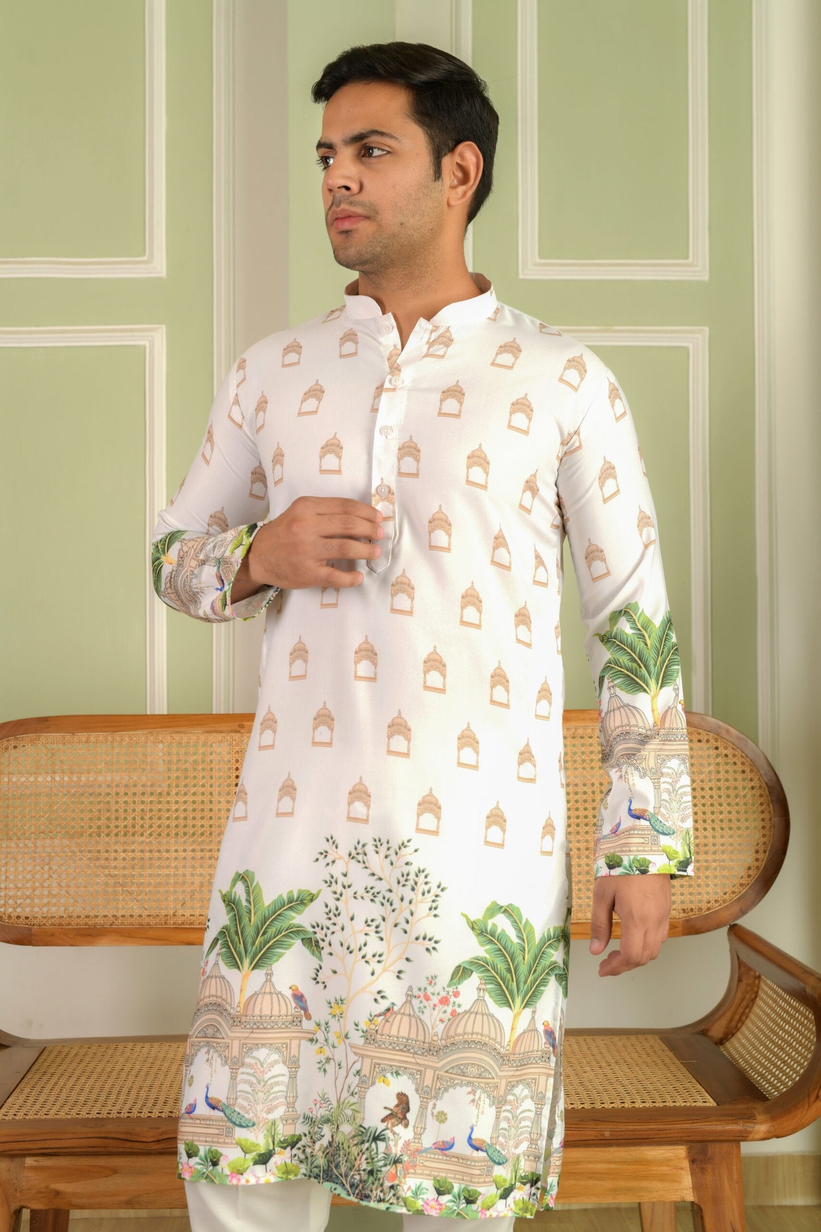 Men Ethnic Motifs Printed Straight Kurta