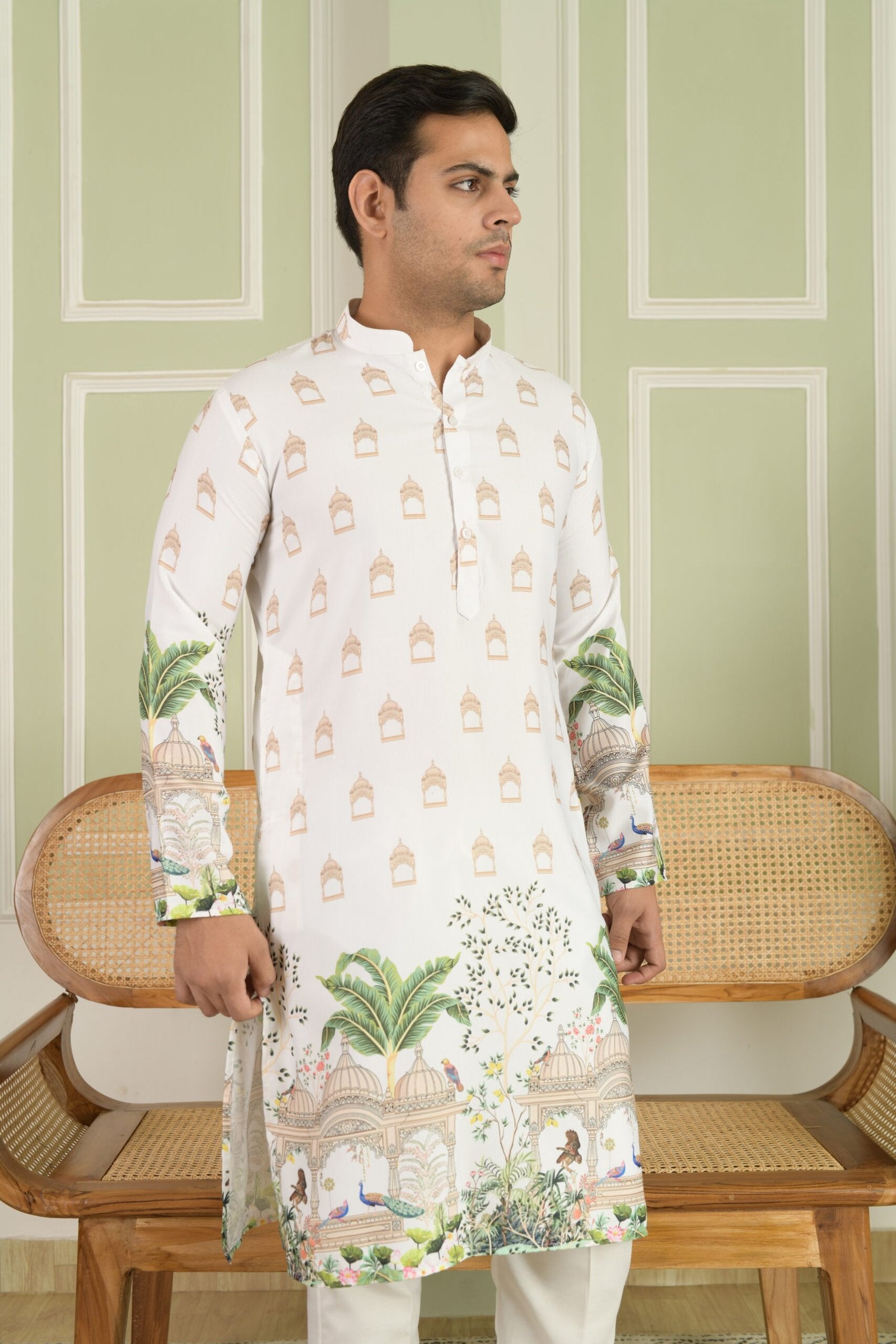 Men Ethnic Motifs Printed Straight Kurta