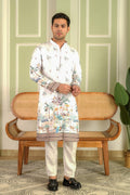 Men Ethnic Motifs Printed Mandarin Collar Straight Kurta