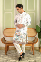 Men Ethnic Motifs Printed Mandarin Collar Straight Kurta