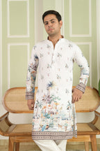 Men Ethnic Motifs Printed Mandarin Collar Straight Kurta