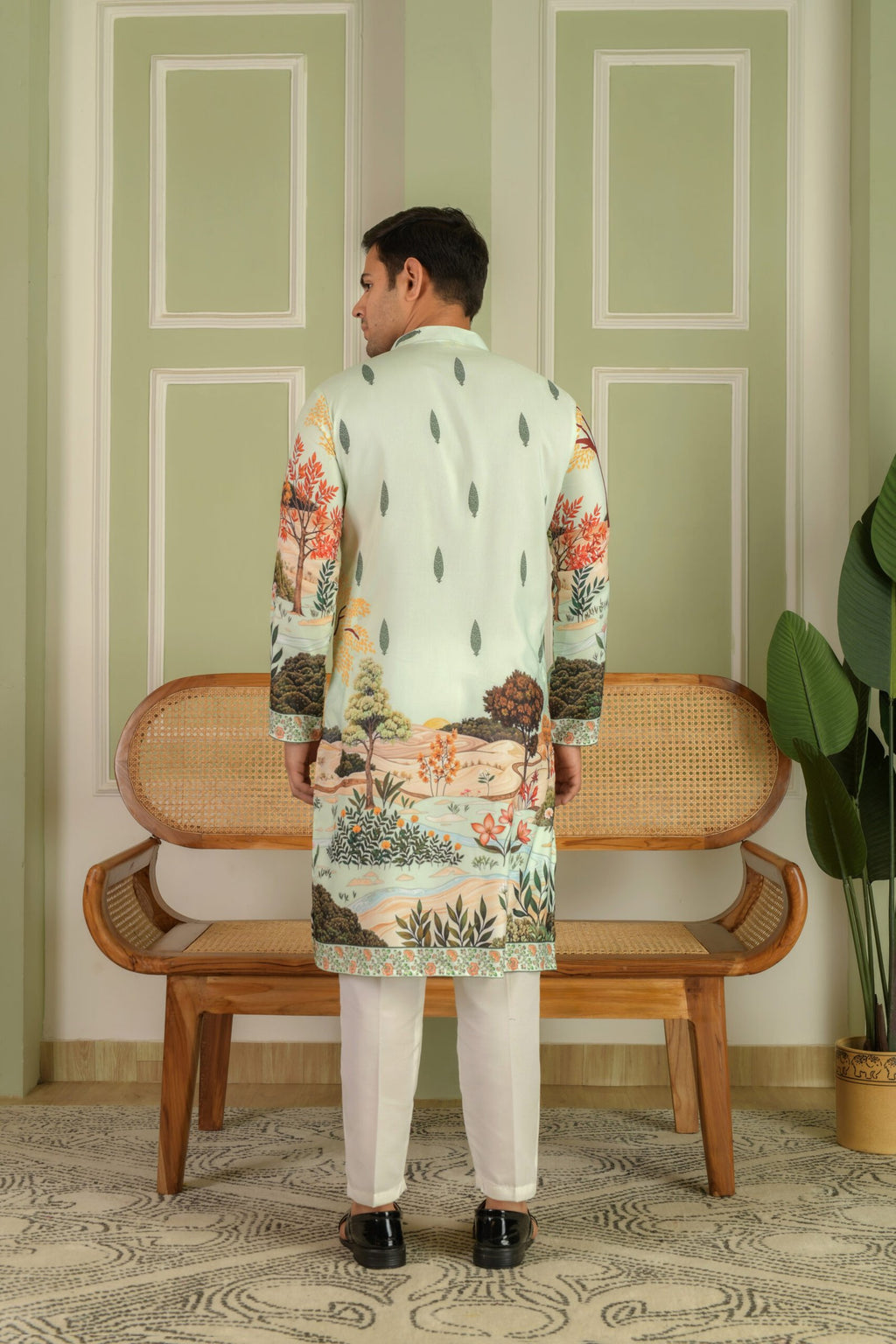 Men Floral Printed Kurta