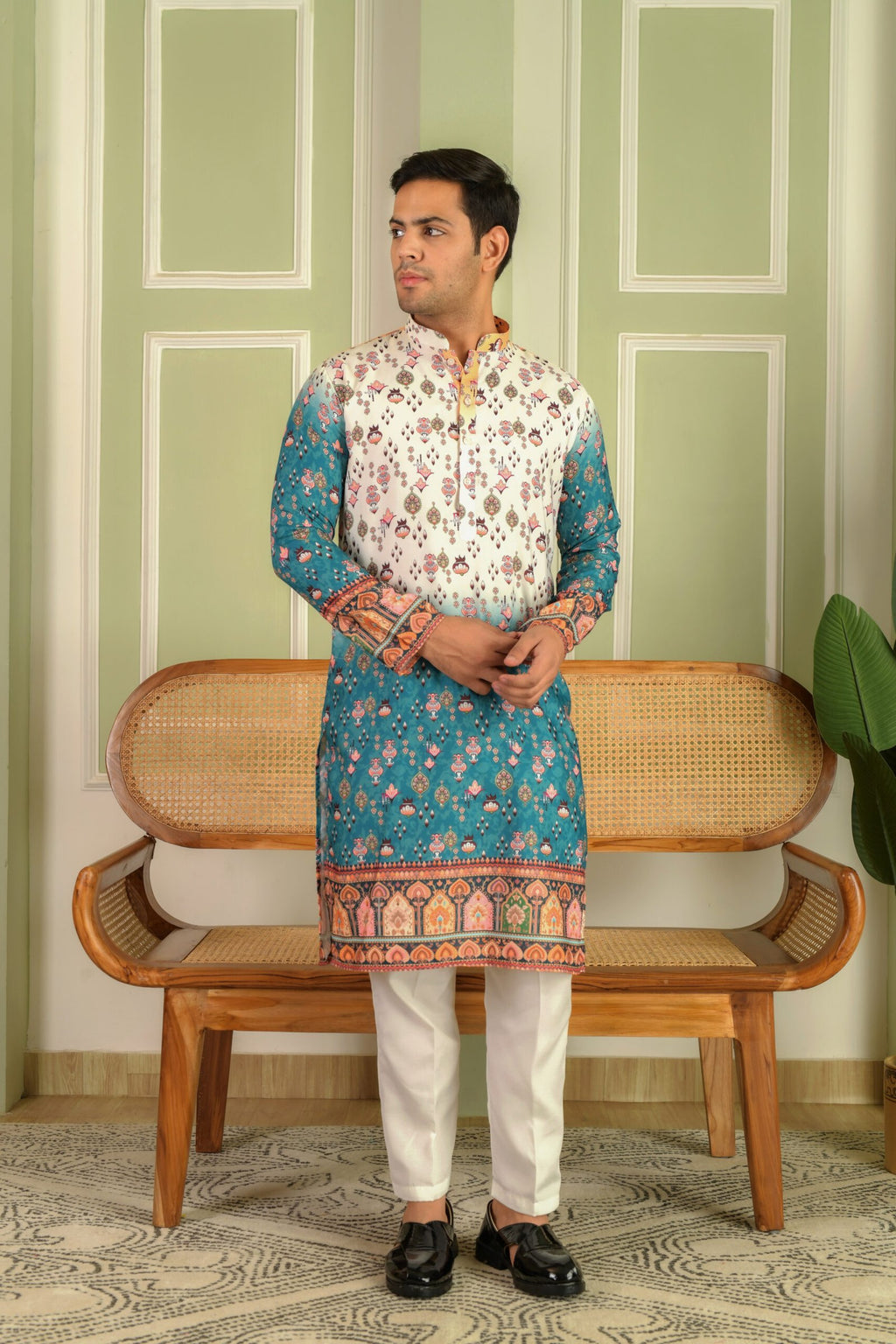 Men Ethnic Motifs Printed Daily Straight Kurta