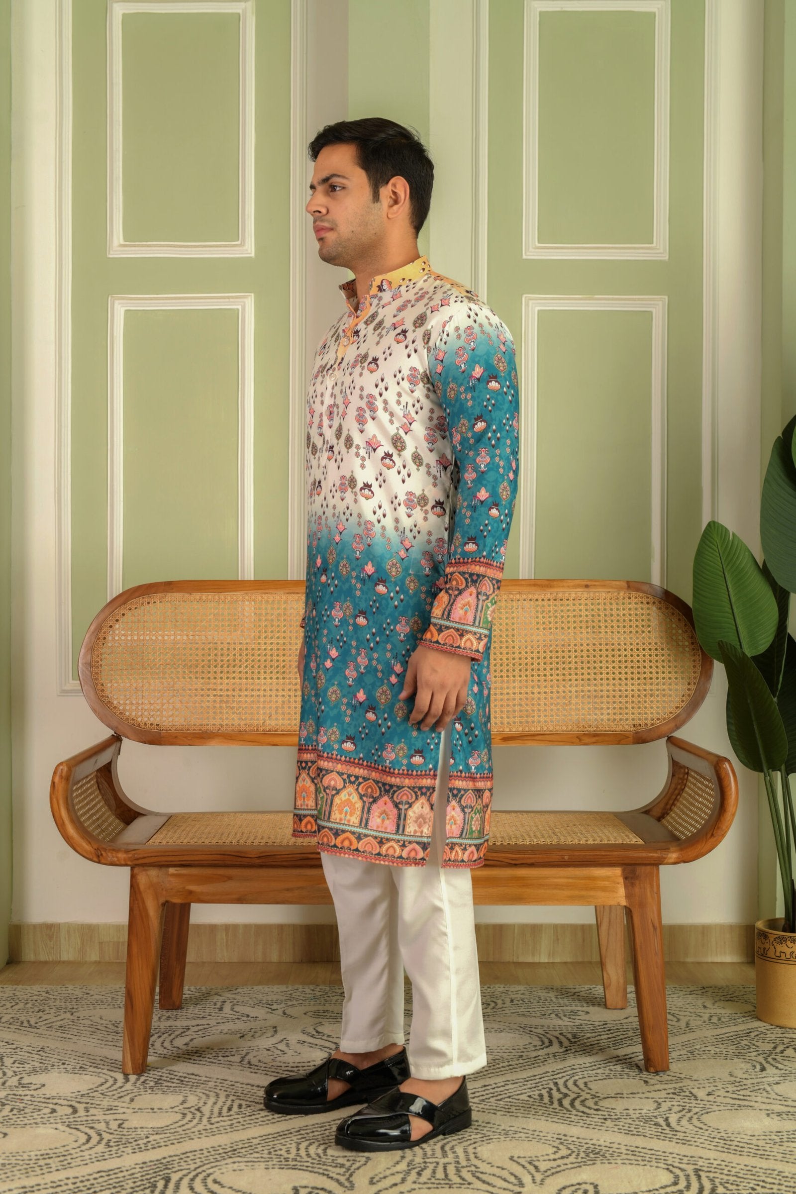 Men Ethnic Motifs Printed Daily Straight Kurta