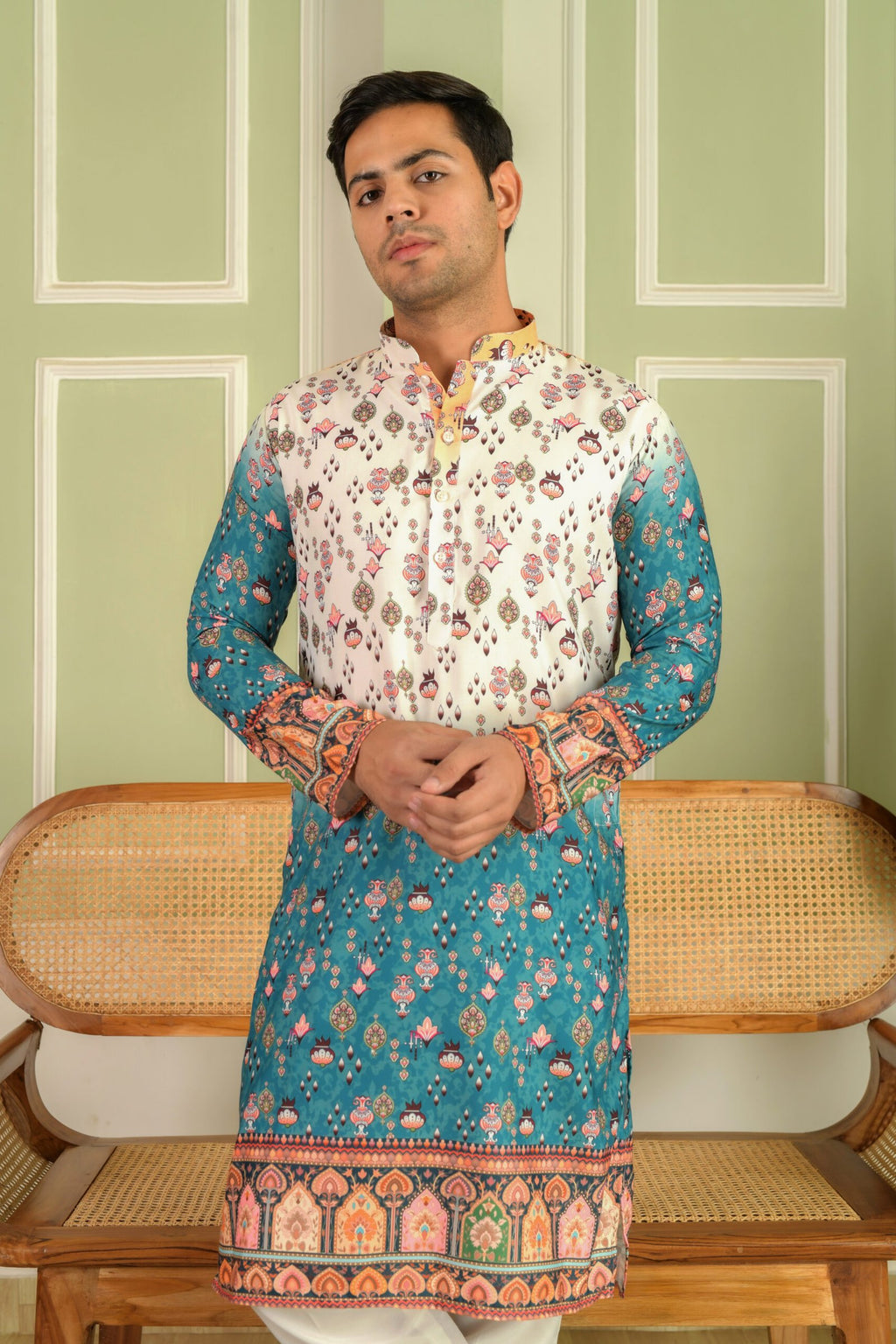 Men Ethnic Motifs Printed Daily Straight Kurta