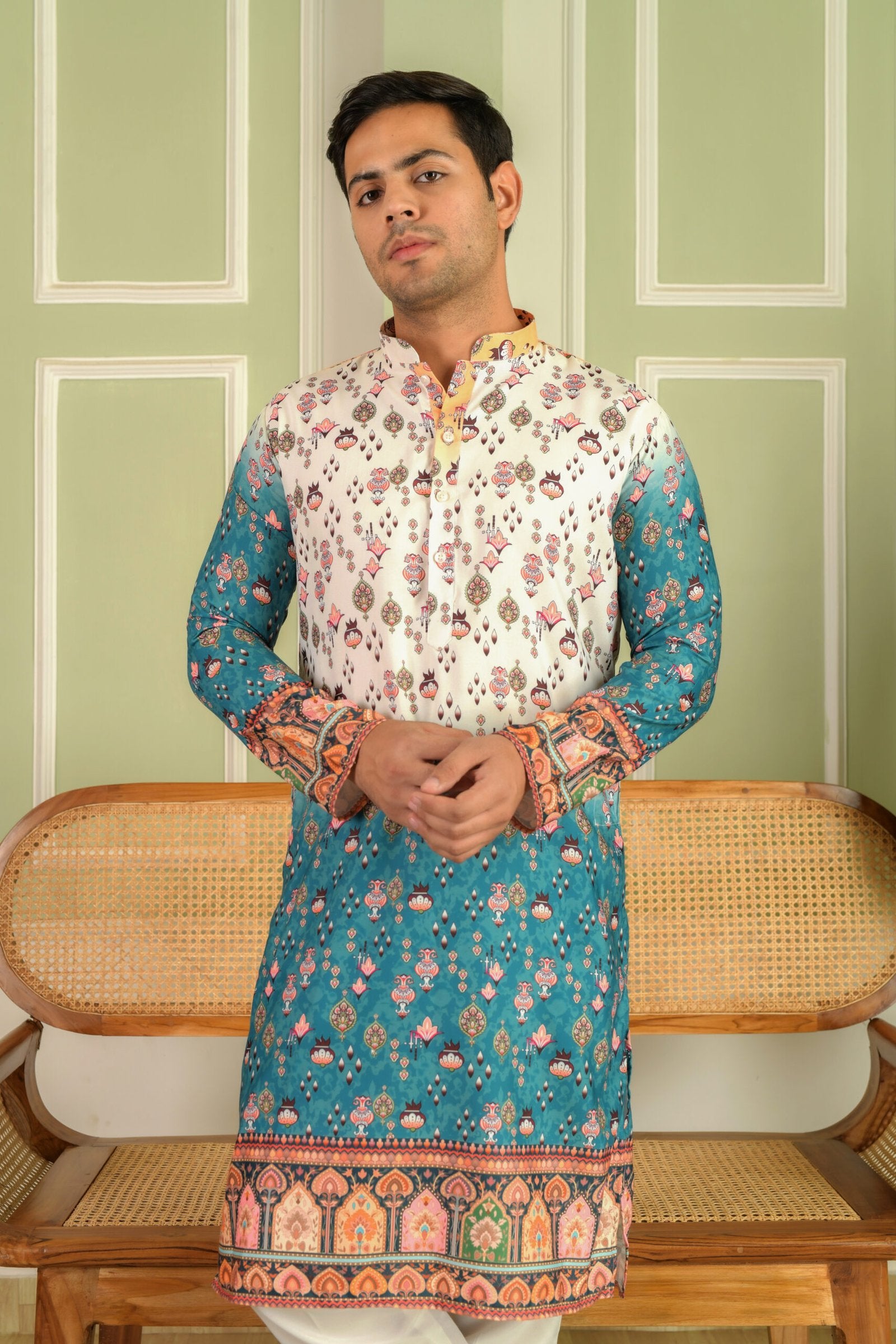 Men Ethnic Motifs Printed Daily Straight Kurta