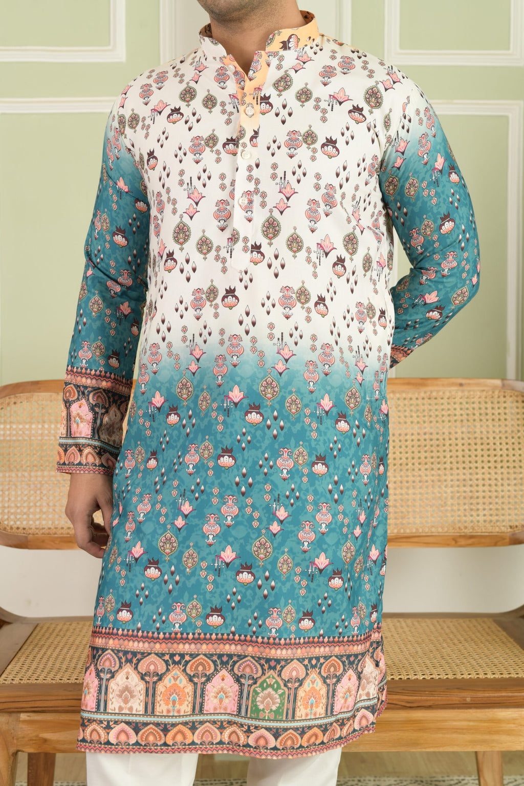 Men Ethnic Motifs Printed Daily Straight Kurta